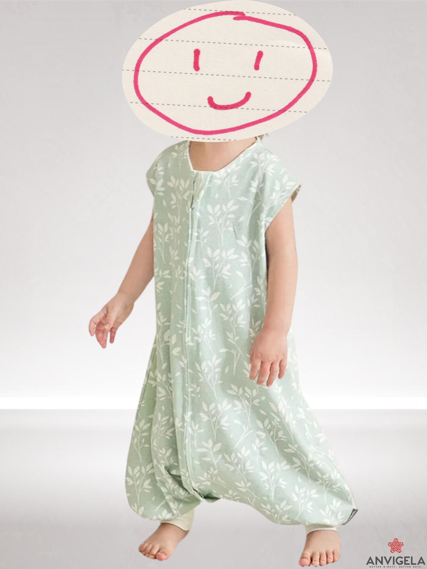 Kids Cotton Sleeping Bag – Summer Breathable Grass Print