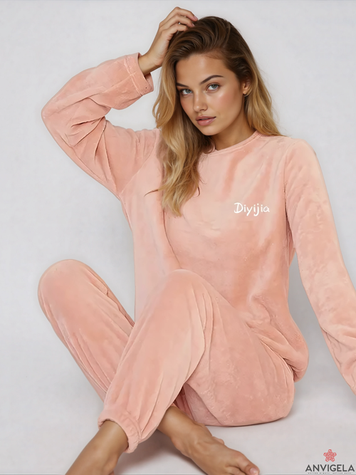 Women Coral Velvet Warm Pajamas