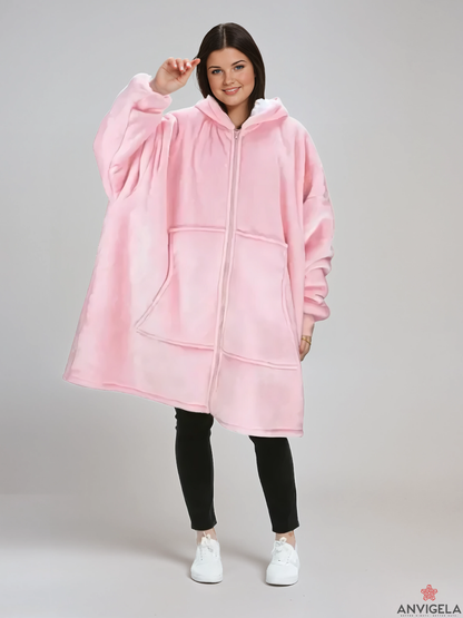 Oversized Wearable Blanket Hoodie with Zipper