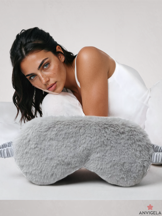 Cute Plush Sleep Silk Eye Mask