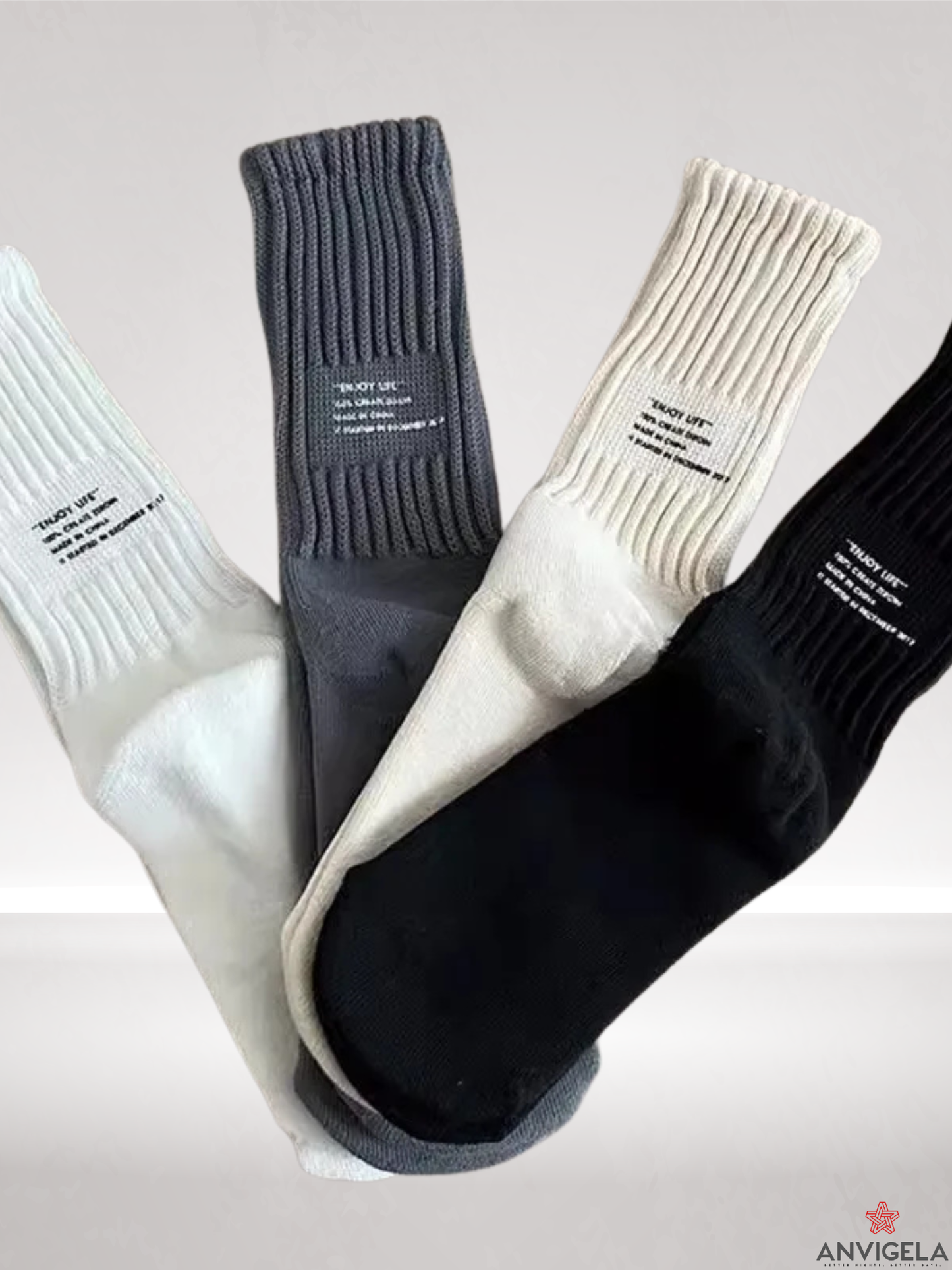 Cotton Letter Casual Crew Socks