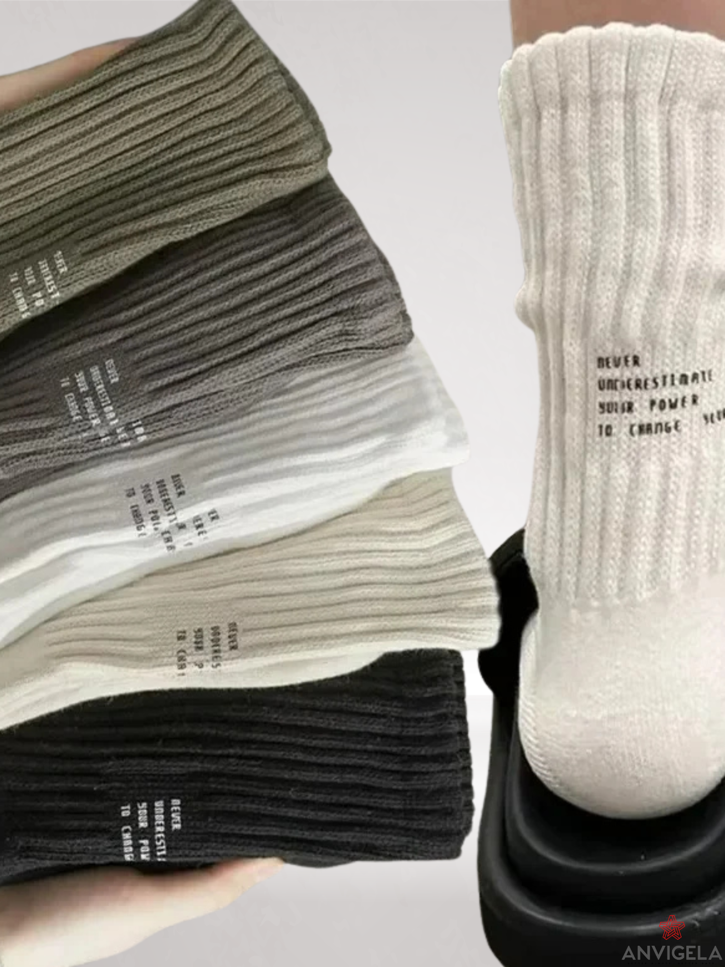 Cotton Letter Casual Crew Socks