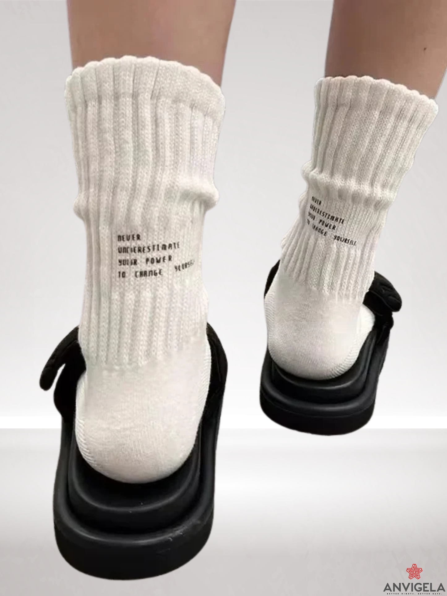 Cotton Letter Casual Crew Socks