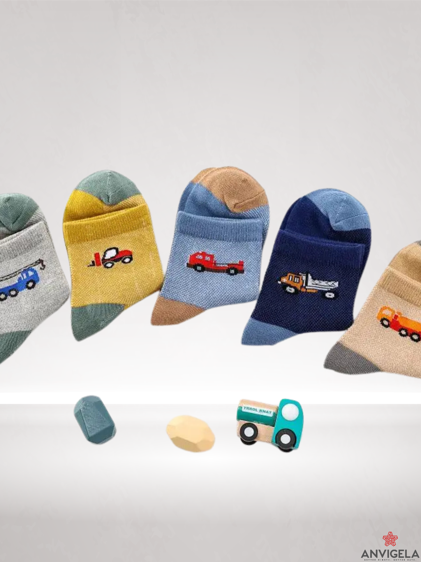 Kids Cartoon Vehicle Cotton Socks