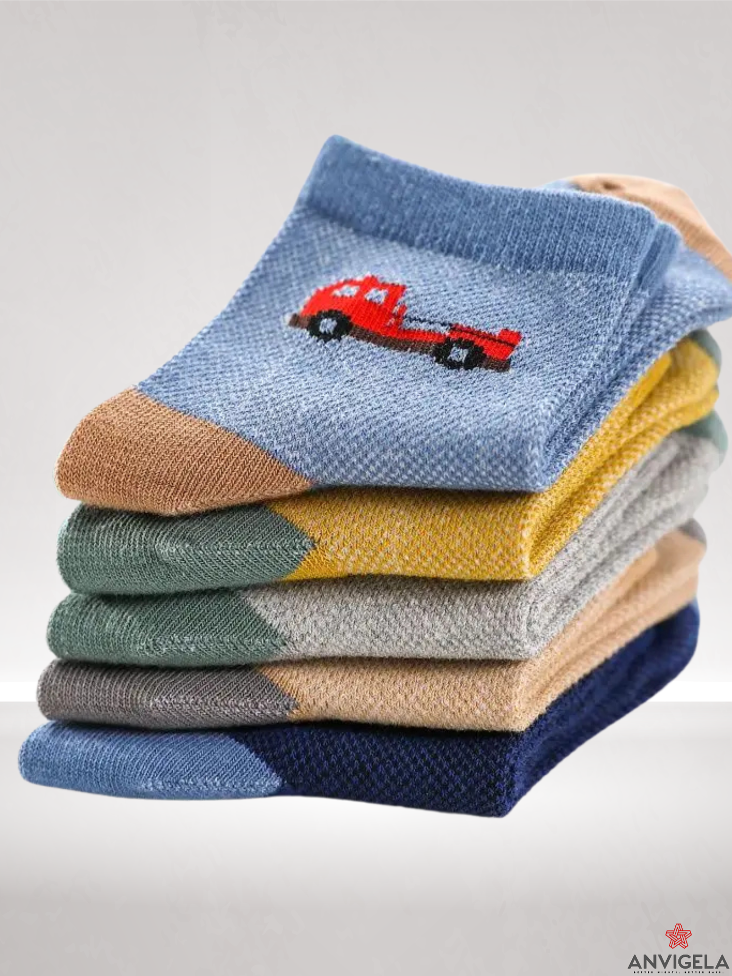 Kids Cartoon Vehicle Cotton Socks