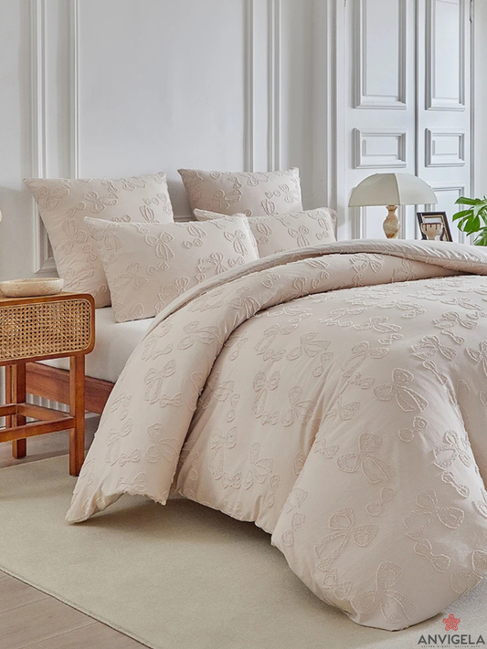 Nordic Bow Leaf Duvet Cover Set