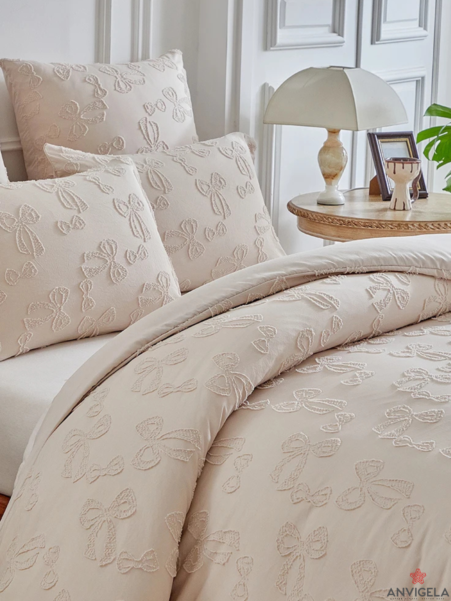 Nordic Bow Leaf Duvet Cover Set