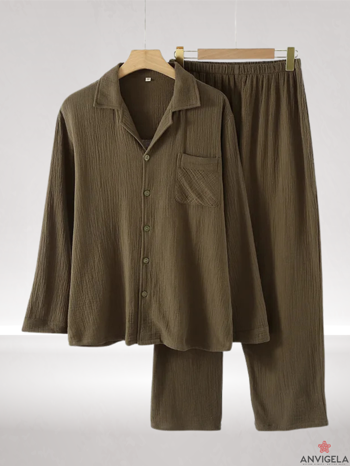 Men's Cotton Pajama Set – Spring & Autumn Long Sleeve