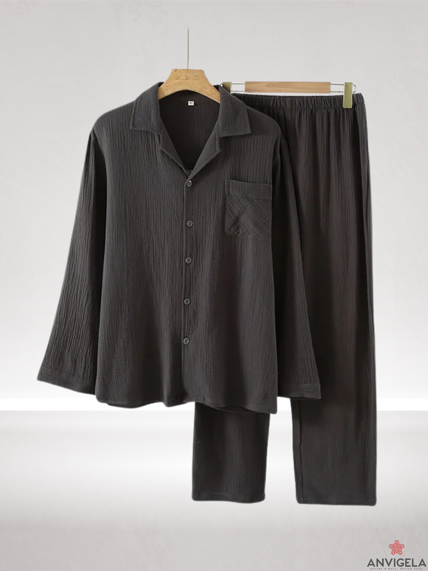 Men's Cotton Pajama Set – Spring & Autumn Long Sleeve
