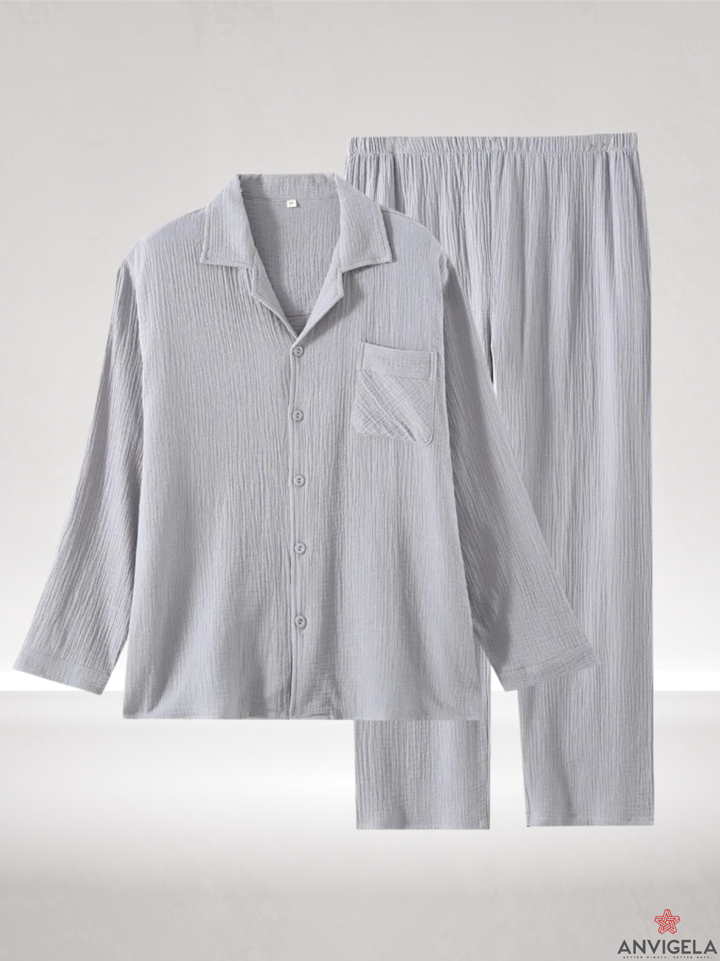 Men's Cotton Pajama Set – Spring & Autumn Long Sleeve