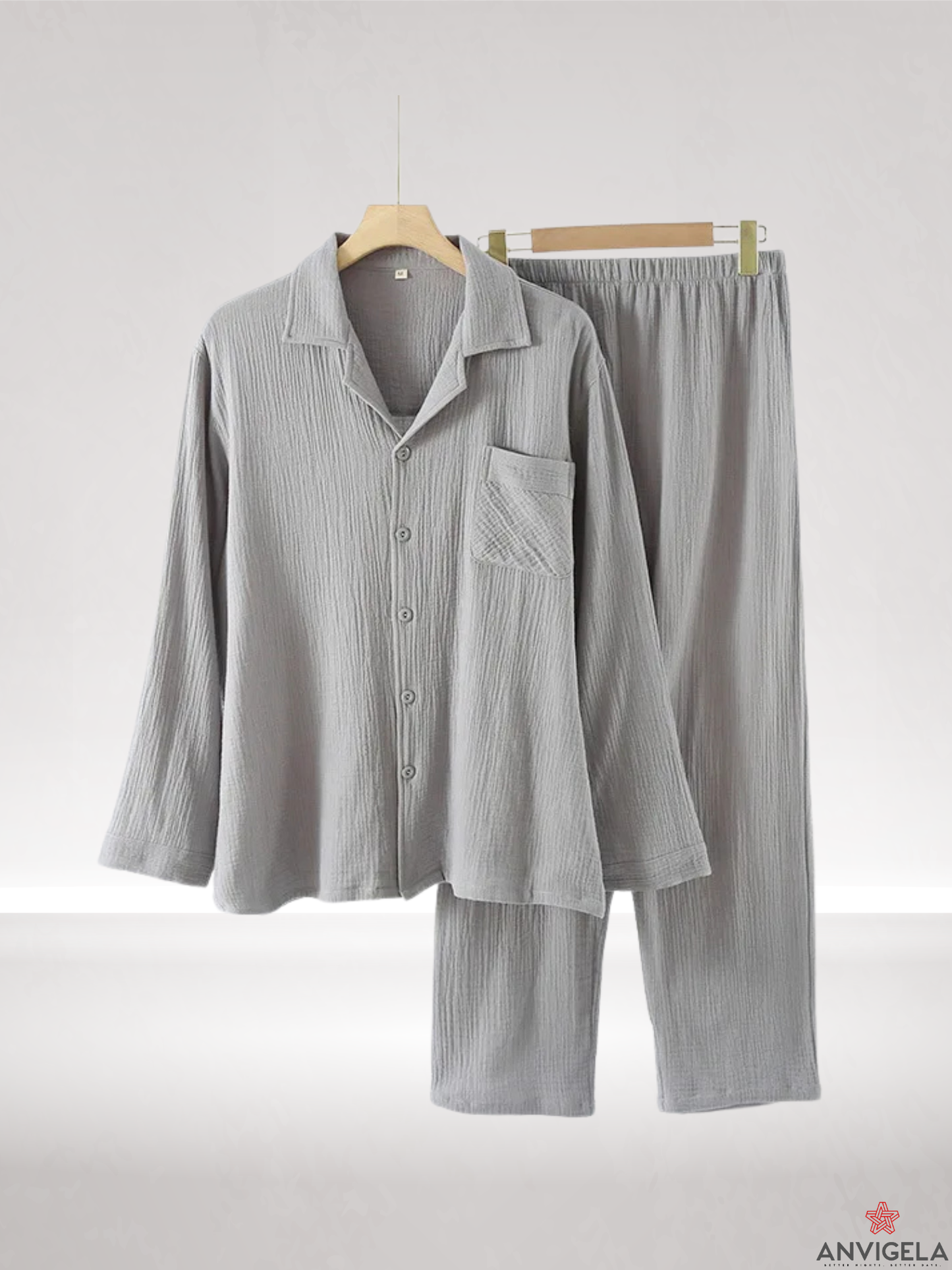 Men's Cotton Pajama Set – Spring & Autumn Long Sleeve