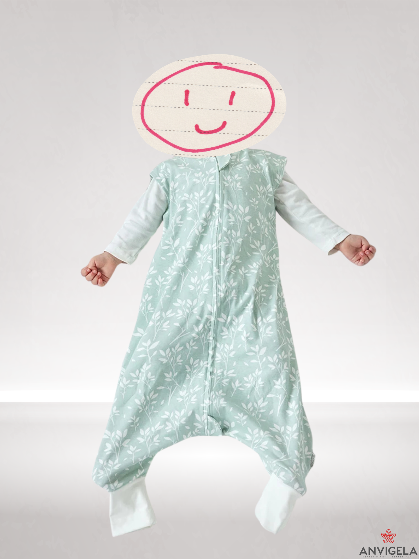 Kids Cotton Sleeping Bag – Summer Breathable Grass Print