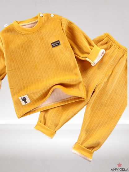 Kids Winter Fleece Pajama Set – Warm Two-Piece Sleepwear