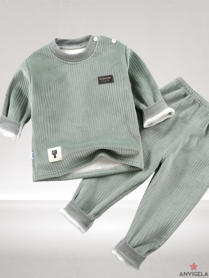 Kids Winter Fleece Pajama Set – Warm Two-Piece Sleepwear