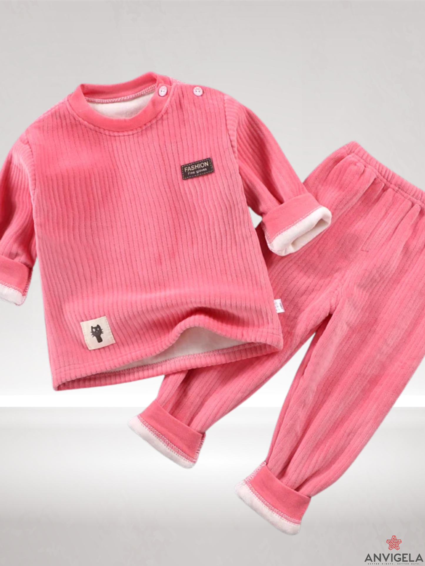 Kids Winter Fleece Pajama Set – Warm Two-Piece Sleepwear