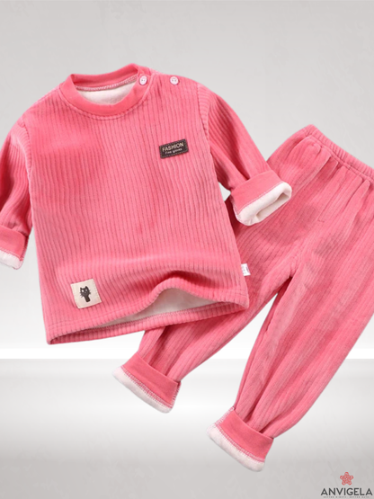 Kids Winter Fleece Pajama Set – Warm Two-Piece Sleepwear