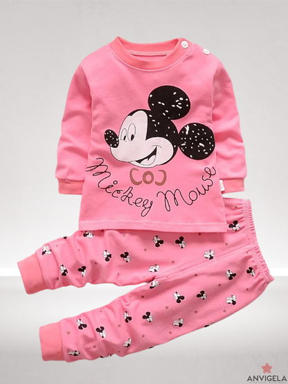 Baby Girl Cotton Pajama Set – Soft 2-Piece Sleepwear