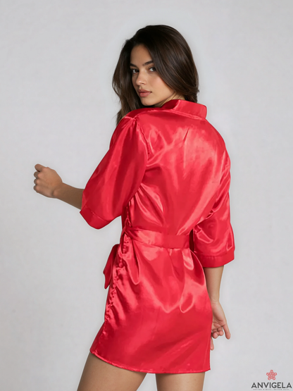 Women's Luxury Satin Nightwear Set – Elegant Nightgown & Robe