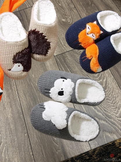 Women Cartoon Dog Soft Slippers